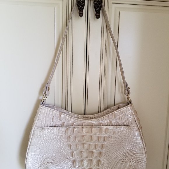 Brahmin Bags Brahmin Cream Colored Croc Embossed Bag Poshmark